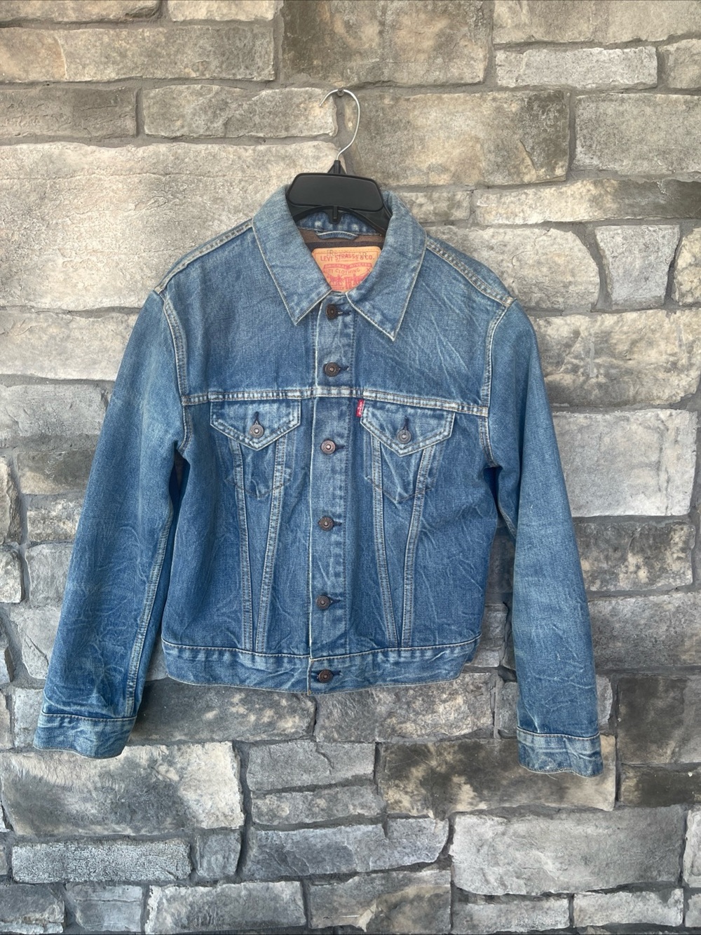 Levi Strauss Denim Jacket M Women Or Unisex 559 Thermal Lined Distressed